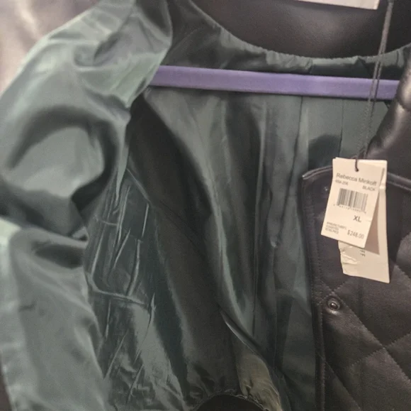Nwt Bomber Leather Jacket Rebecca Minkoff XL - Picture 10 of 10